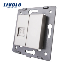 Livolo EU Standard Gray Wall Electric Socket Accessory The Baseboard of Telephone Socket RJ11 Outlet VL-C7-1T-15